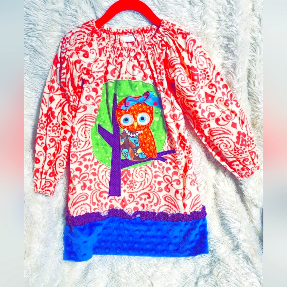 La Jenns 4T Girls Owl Dress
